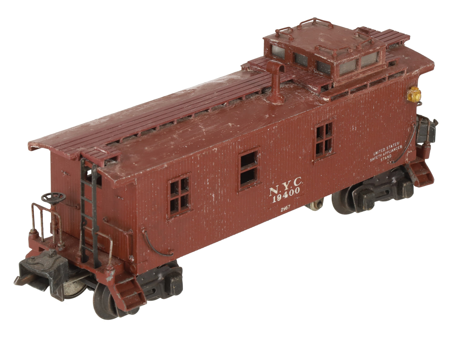 Lionel 2957 Vintage O Prewar New York Central Die-Cast Metal Illuminated Caboose VG