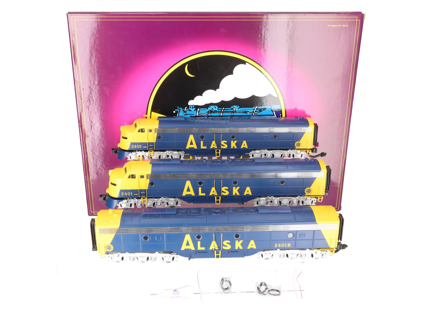 MTH 20-2391-1 Alaska E-8 ABA Diesel Engine Set w/PS2 #2401/2402/2401B EX/Box