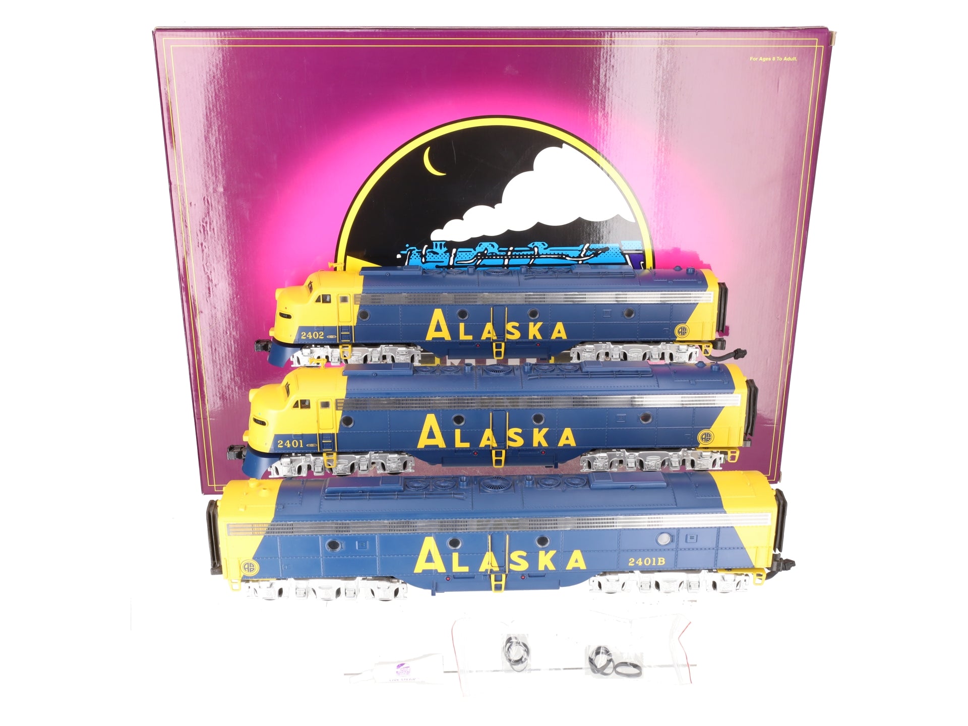 MTH 20-2391-1 Alaska E-8 ABA Diesel Engine Set w/PS2 #2401/2402/2401B EX/Box