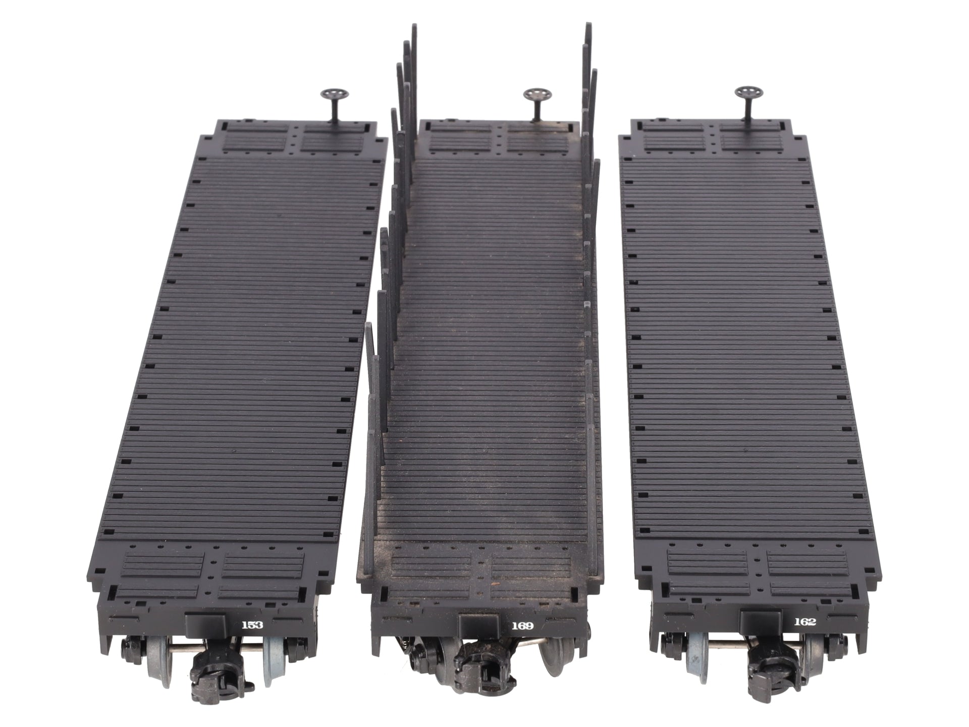MTH 20-98103 O Gauge West Virginia Pulp & Paper Stake Flatcars (Set of 3) EX/Box