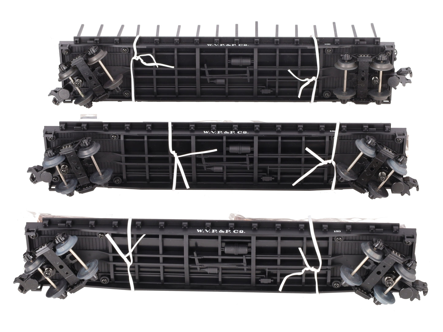 MTH 20-98103 O Gauge West Virginia Pulp & Paper Stake Flatcars (Set of 3) EX/Box
