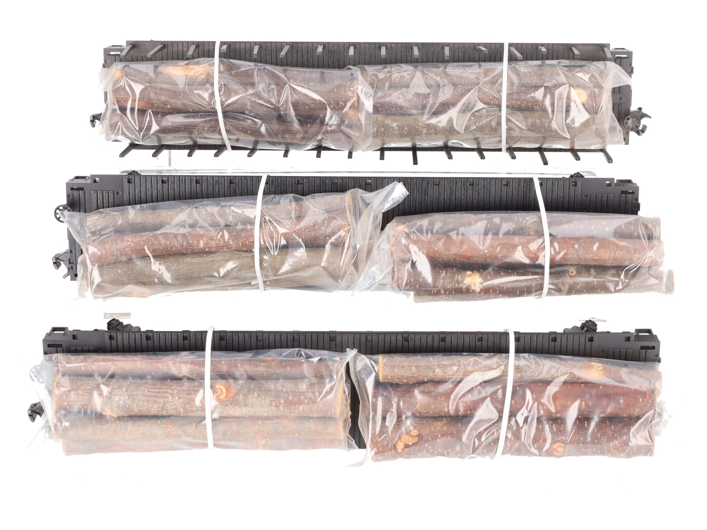 MTH 20-98103 O Gauge West Virginia Pulp & Paper Stake Flatcars (Set of 3) EX/Box