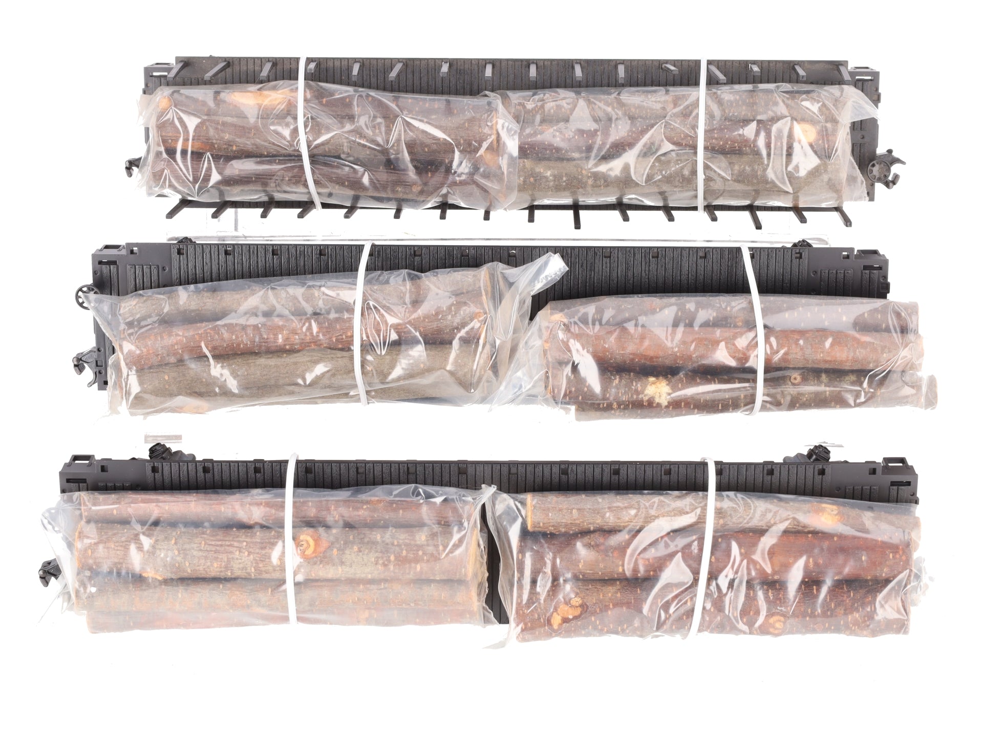 MTH 20-98103 O Gauge West Virginia Pulp & Paper Stake Flatcars (Set of 3) EX/Box