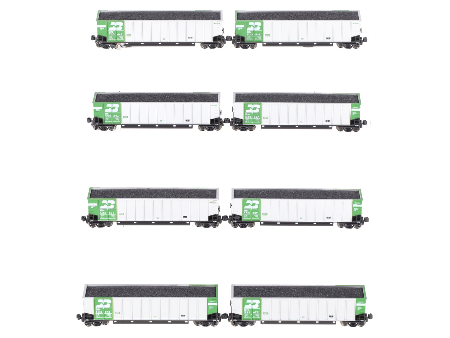 Kato 106-4613 N Scale Burlington Northern Coalporters (Set of 8) LN/Box
