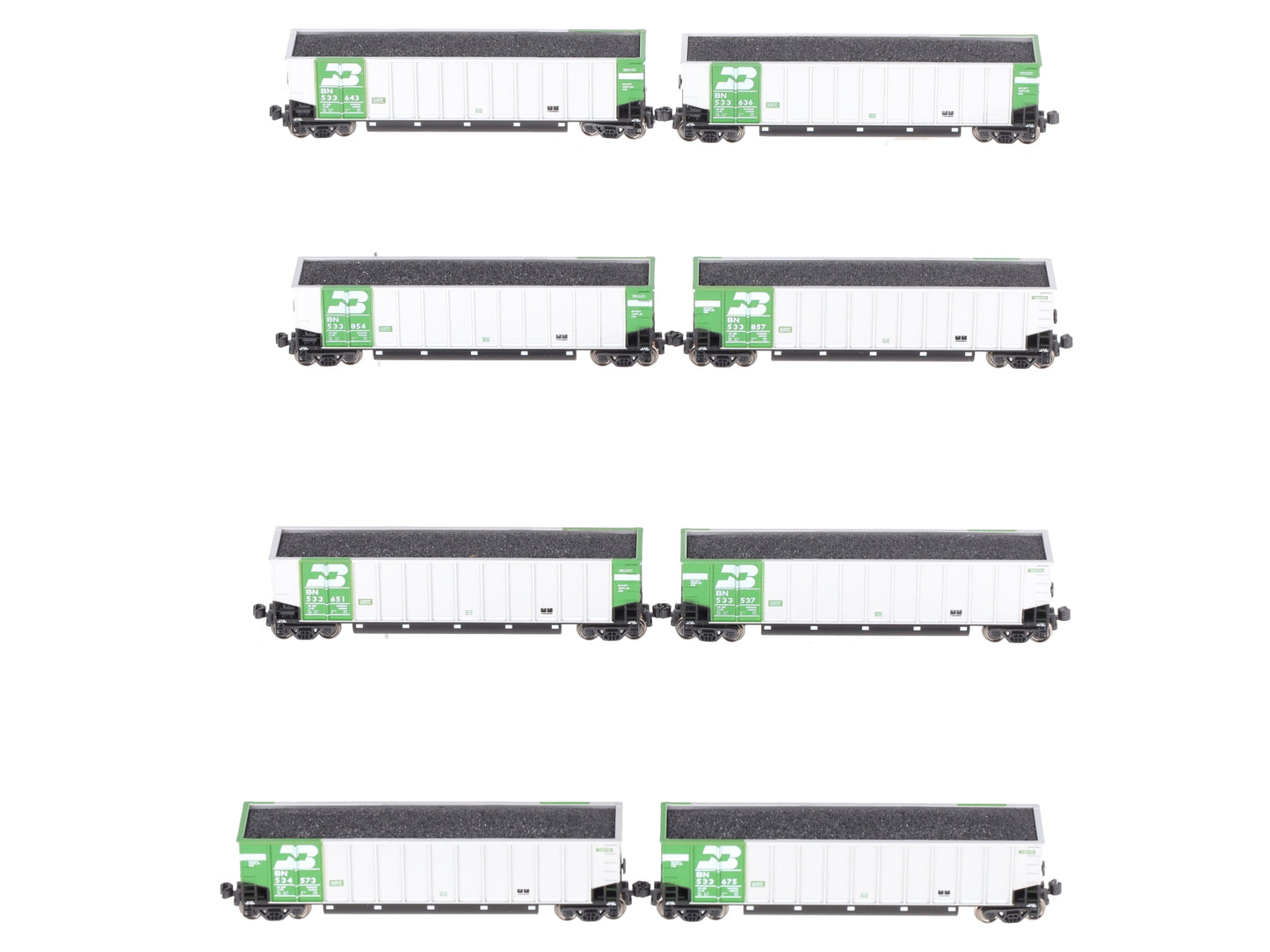 Kato 106-4613 N Scale Burlington Northern Coalporters (Set of 8) LN/Box