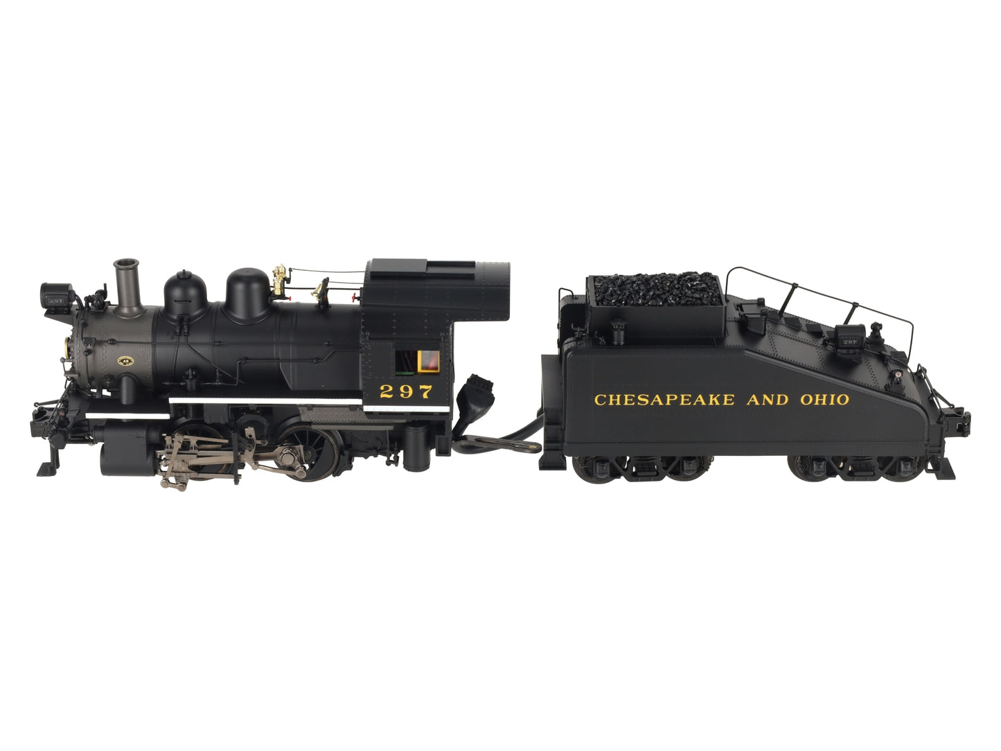 MTH 20-3264-1 C&O 0-4-0 Steam Switcher Hi-Rail w/PS2 #297 NIB