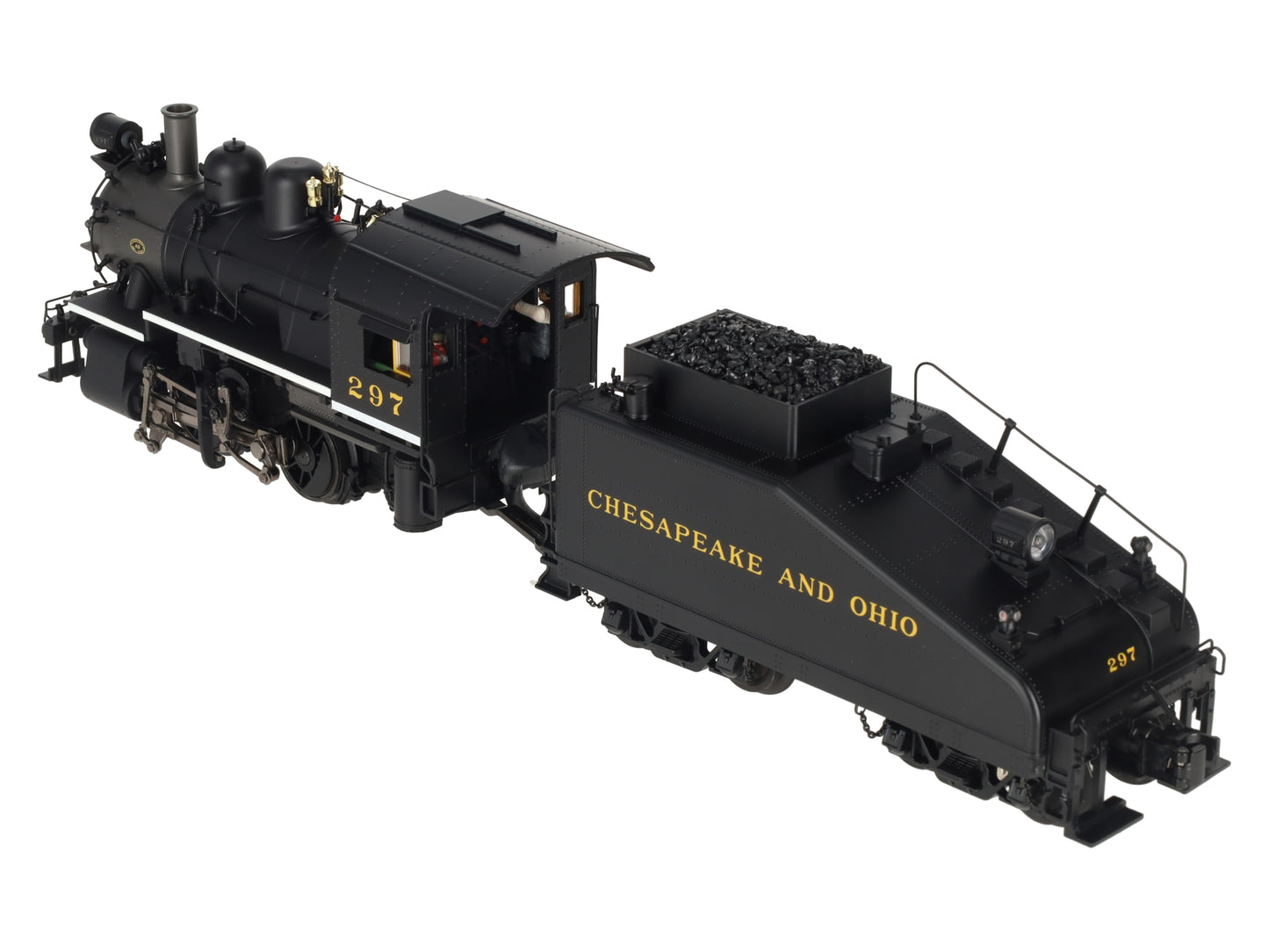 MTH 20-3264-1 C&O 0-4-0 Steam Switcher Hi-Rail w/PS2 #297 NIB