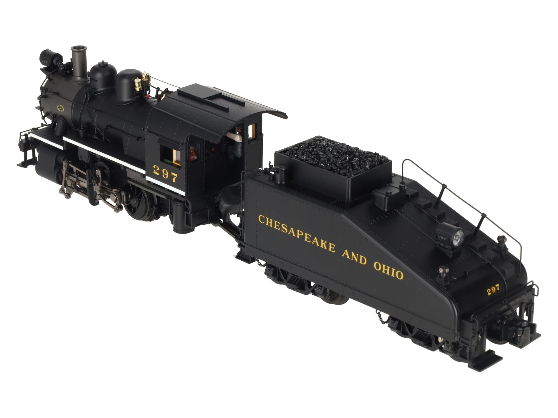 MTH 20-3264-1 C&O 0-4-0 Steam Switcher Hi-Rail w/PS2 #297 NIB