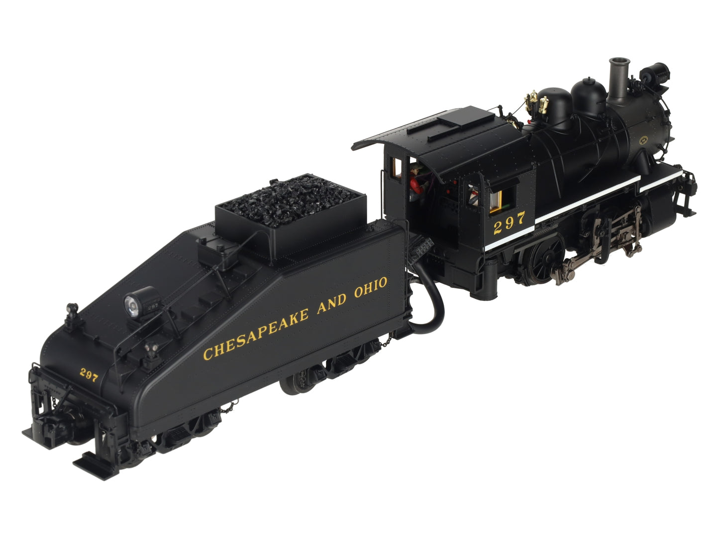 MTH 20-3264-1 C&O 0-4-0 Steam Switcher Hi-Rail w/PS2 #297 NIB