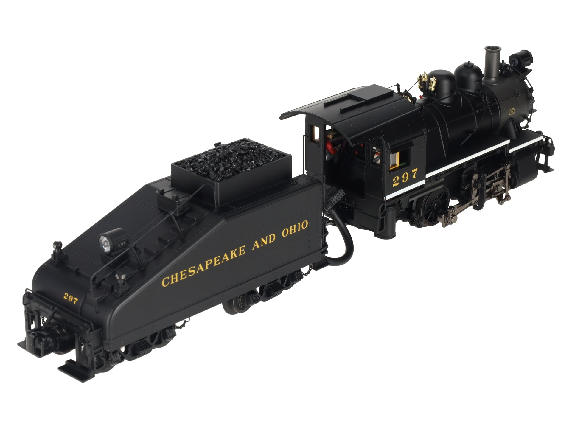 MTH 20-3264-1 C&O 0-4-0 Steam Switcher Hi-Rail w/PS2 #297 NIB