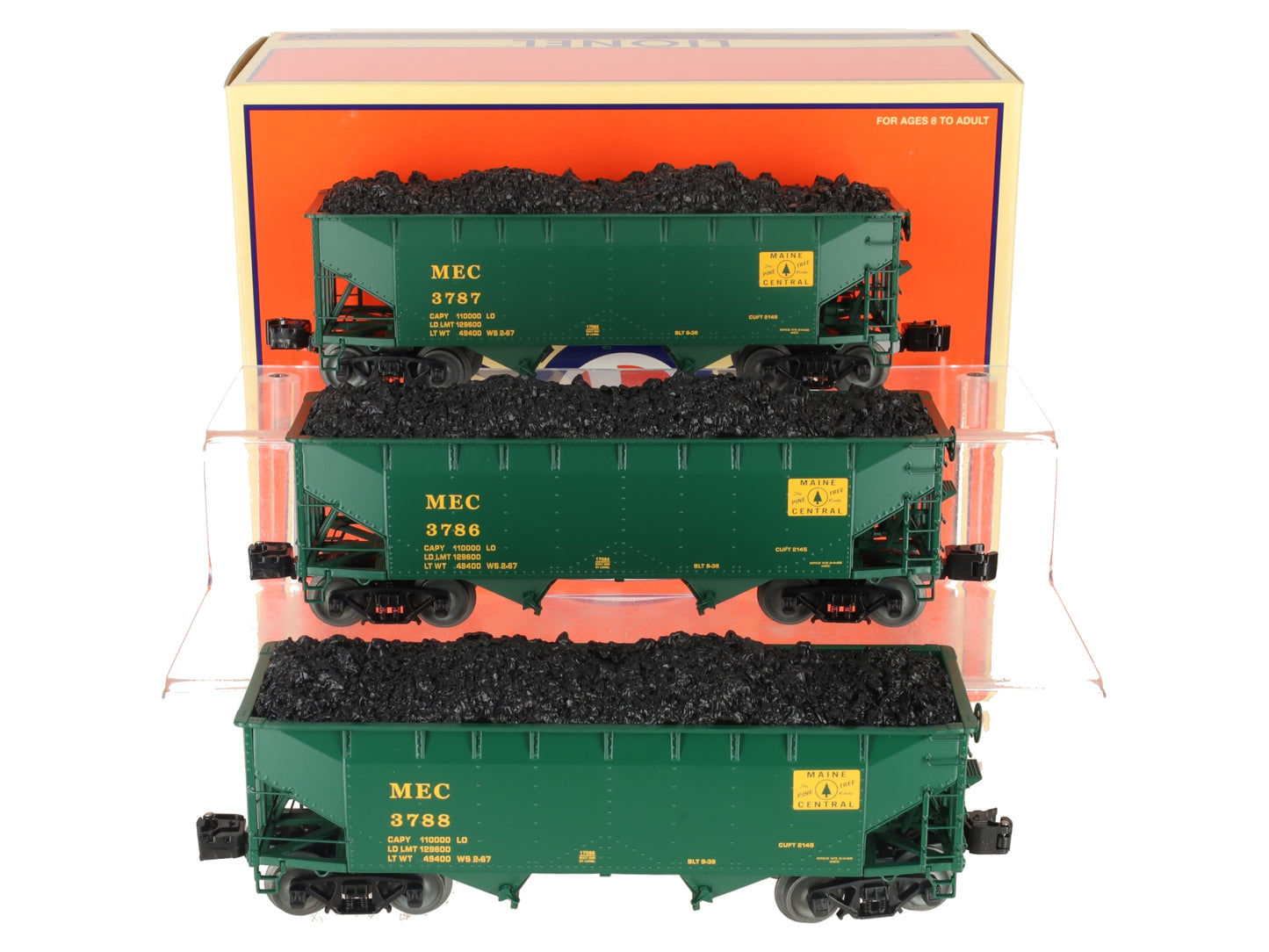 Lionel 6-11884 O Gauge Maine Central Offset 3-Car Hopper Set (Set of 3) NIB
