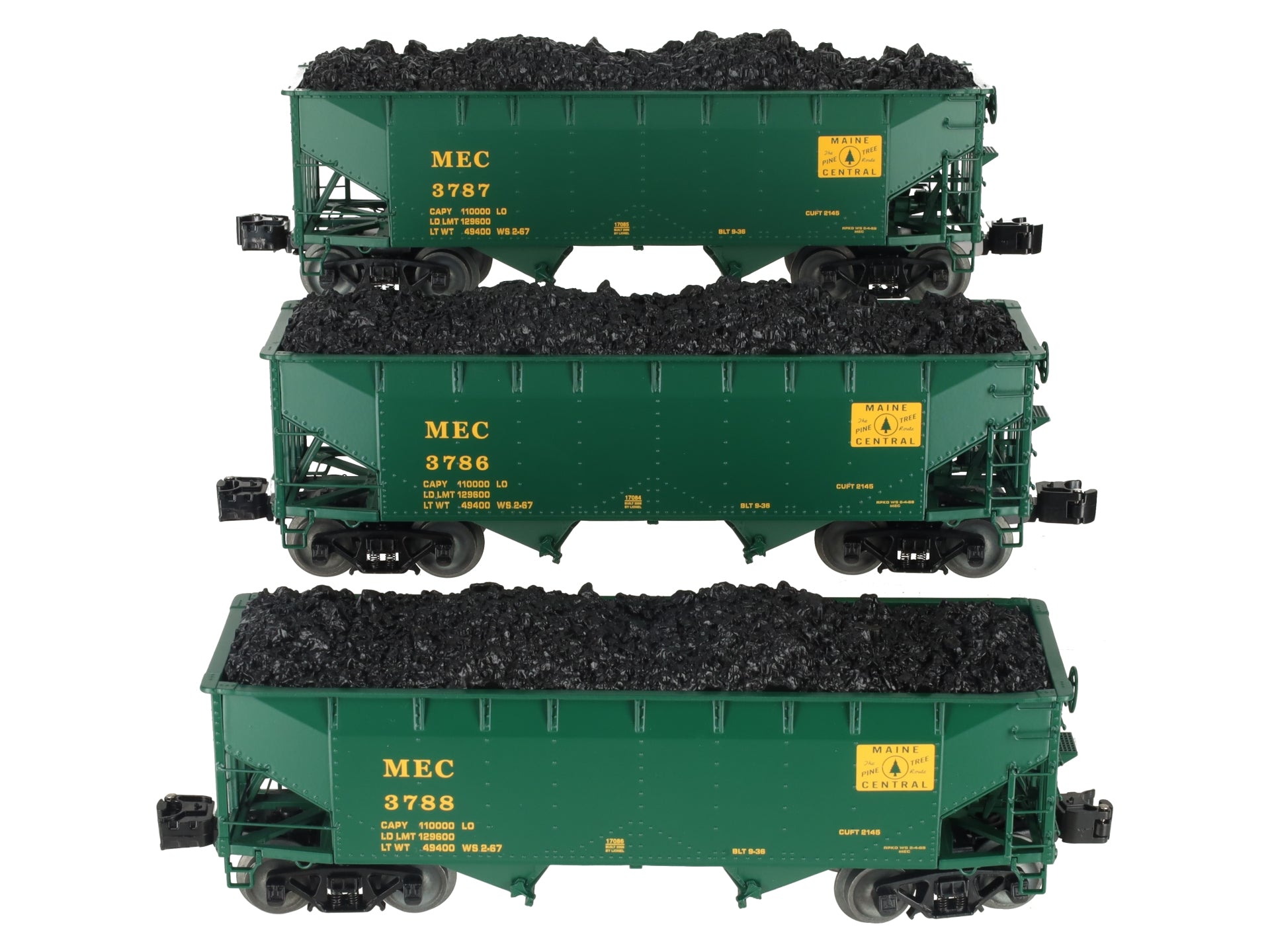 Lionel 6-11884 O Gauge Maine Central Offset 3-Car Hopper Set (Set of 3) NIB