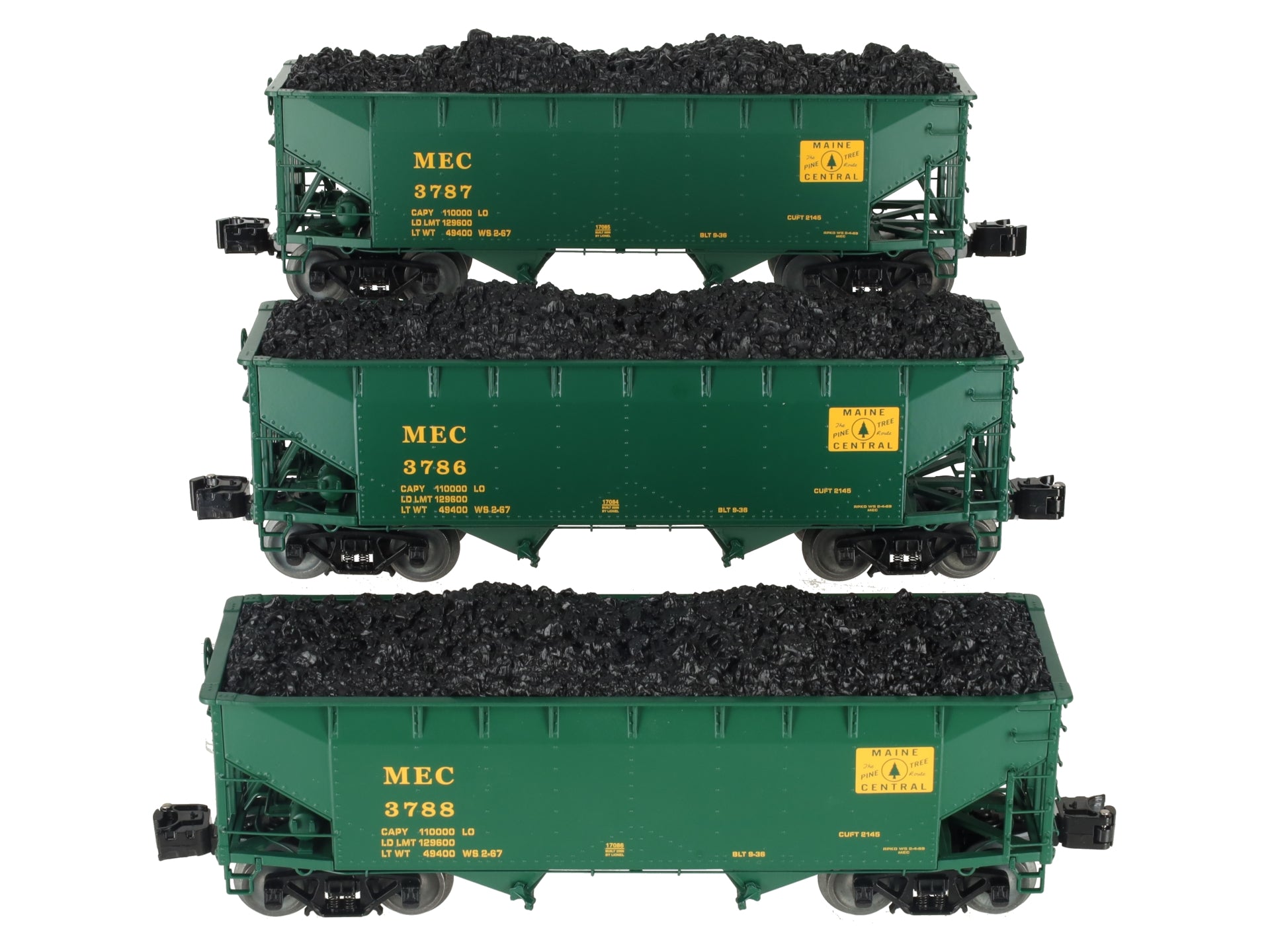 Lionel 6-11884 O Gauge Maine Central Offset 3-Car Hopper Set (Set of 3) NIB