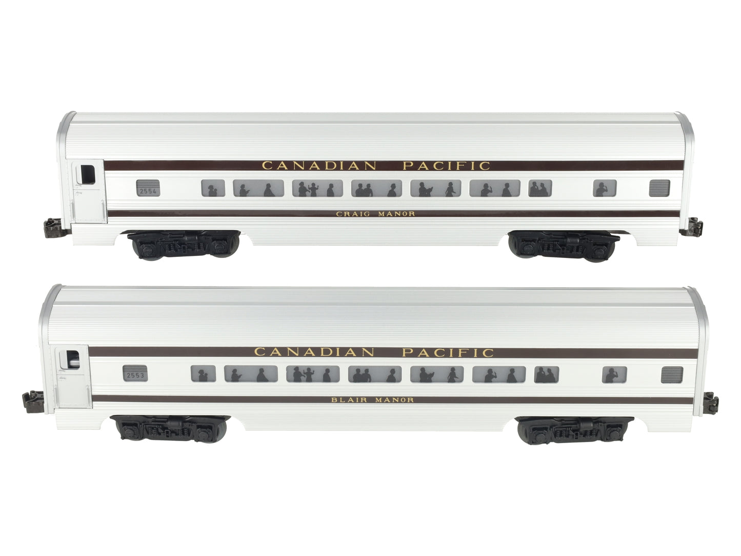 MTH 20-80002G O CP 2000 DAP 60' Aluminum Passenger Coach Set (Set of 2) LN/Box