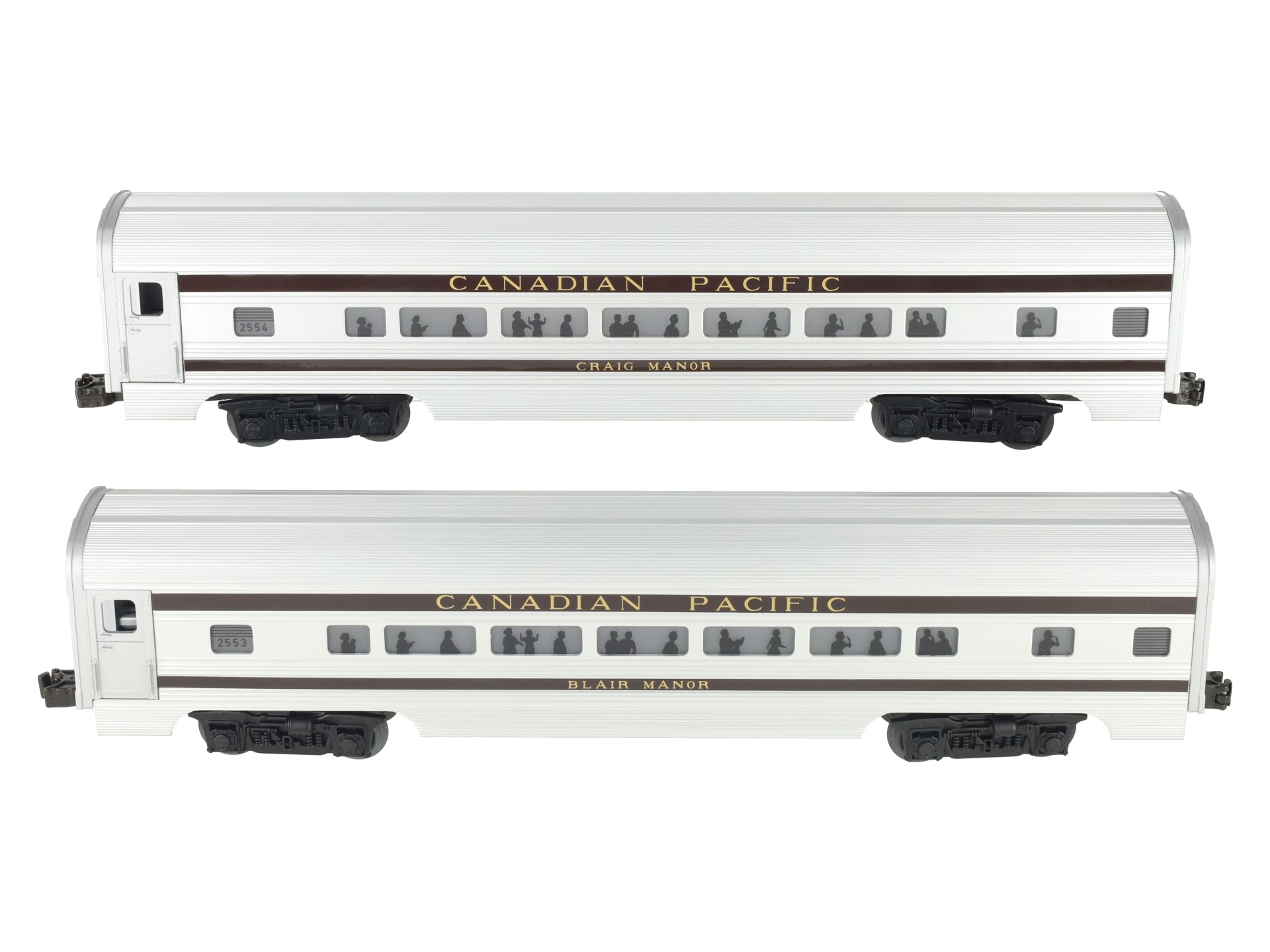 MTH 20-80002G O CP 2000 DAP 60' Aluminum Passenger Coach Set (Set of 2) LN/Box