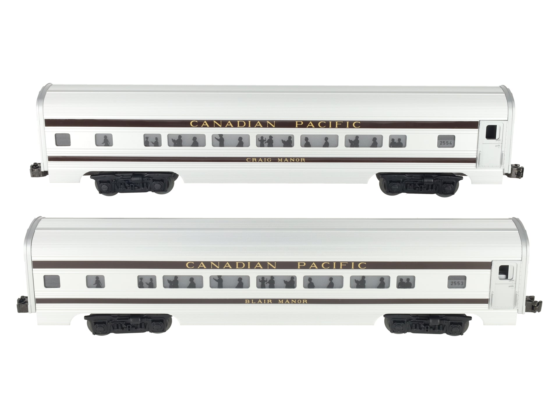 MTH 20-80002G O CP 2000 DAP 60' Aluminum Passenger Coach Set (Set of 2) LN/Box