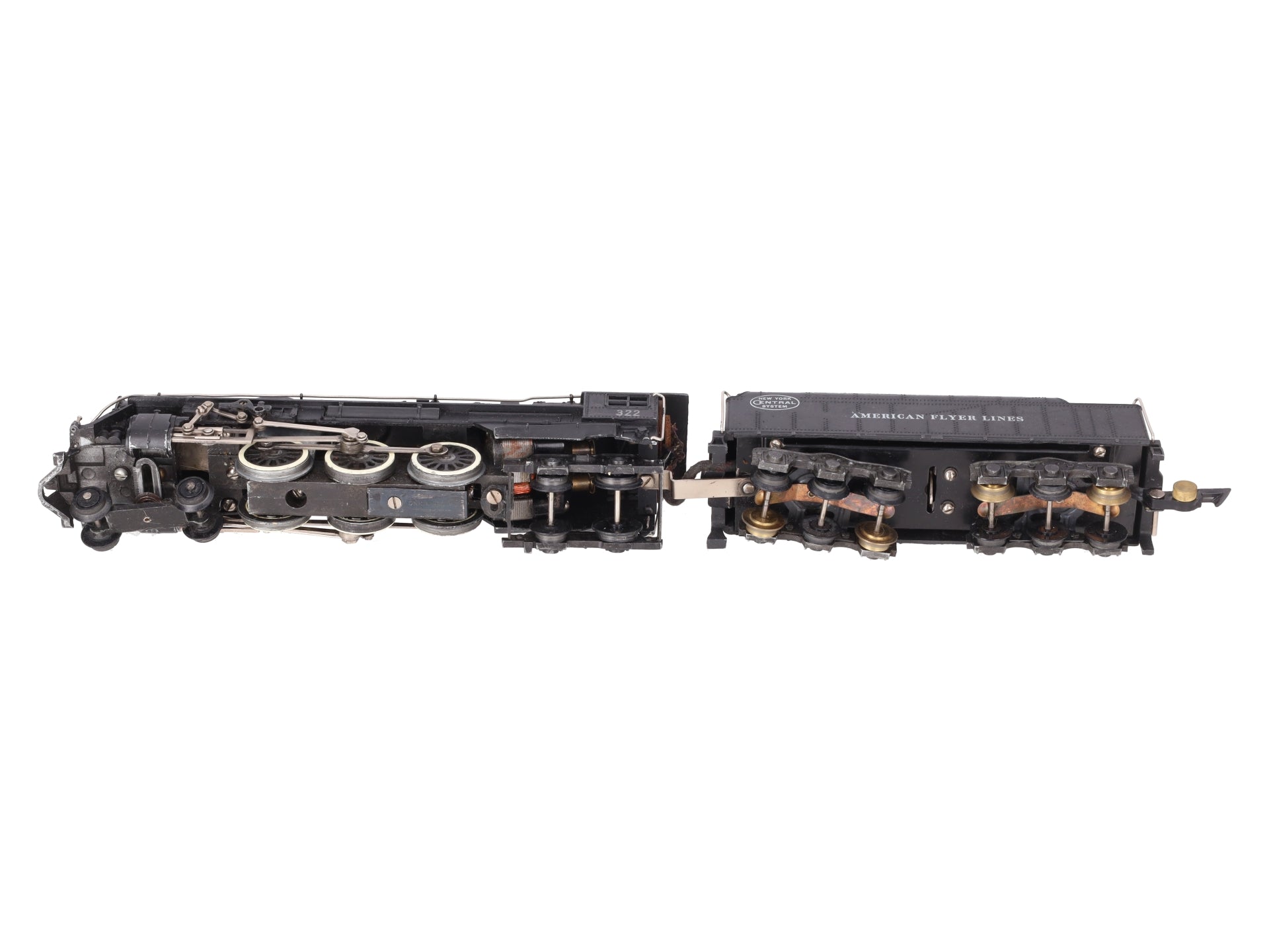 American Flyer 322 Vintage S NYC 4-6-4 Hudson Steam Locomotive & Tender VG