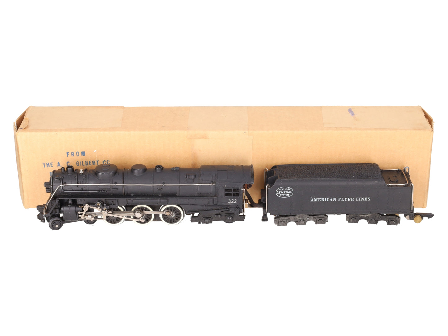 American Flyer 322 Vintage S NYC 4-6-4 Hudson Steam Locomotive & Tender VG