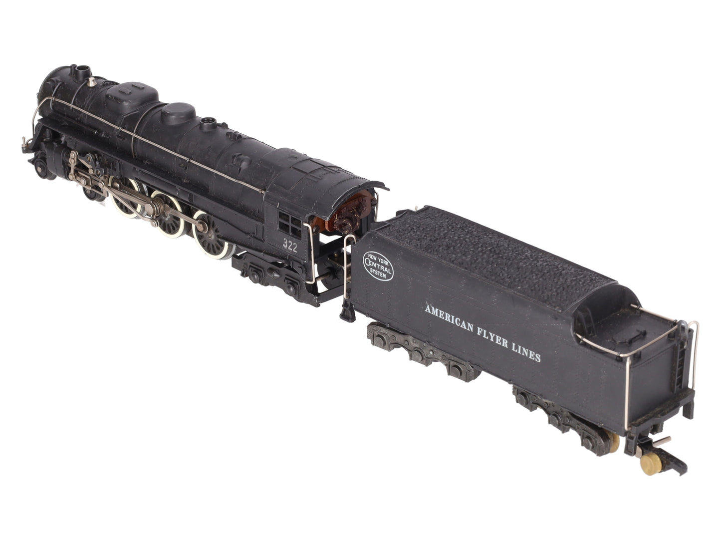American Flyer 322 Vintage S NYC 4-6-4 Hudson Steam Locomotive & Tender VG