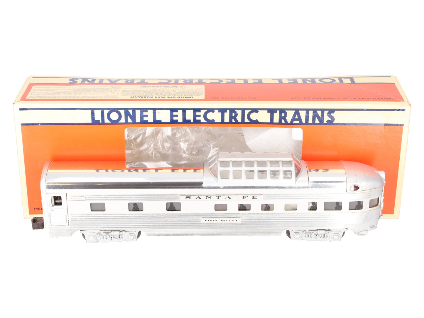Lionel 6-19113 O Gauge Santa Fe "Vista Valley" Aluminum Vista Observation Car EX/Box