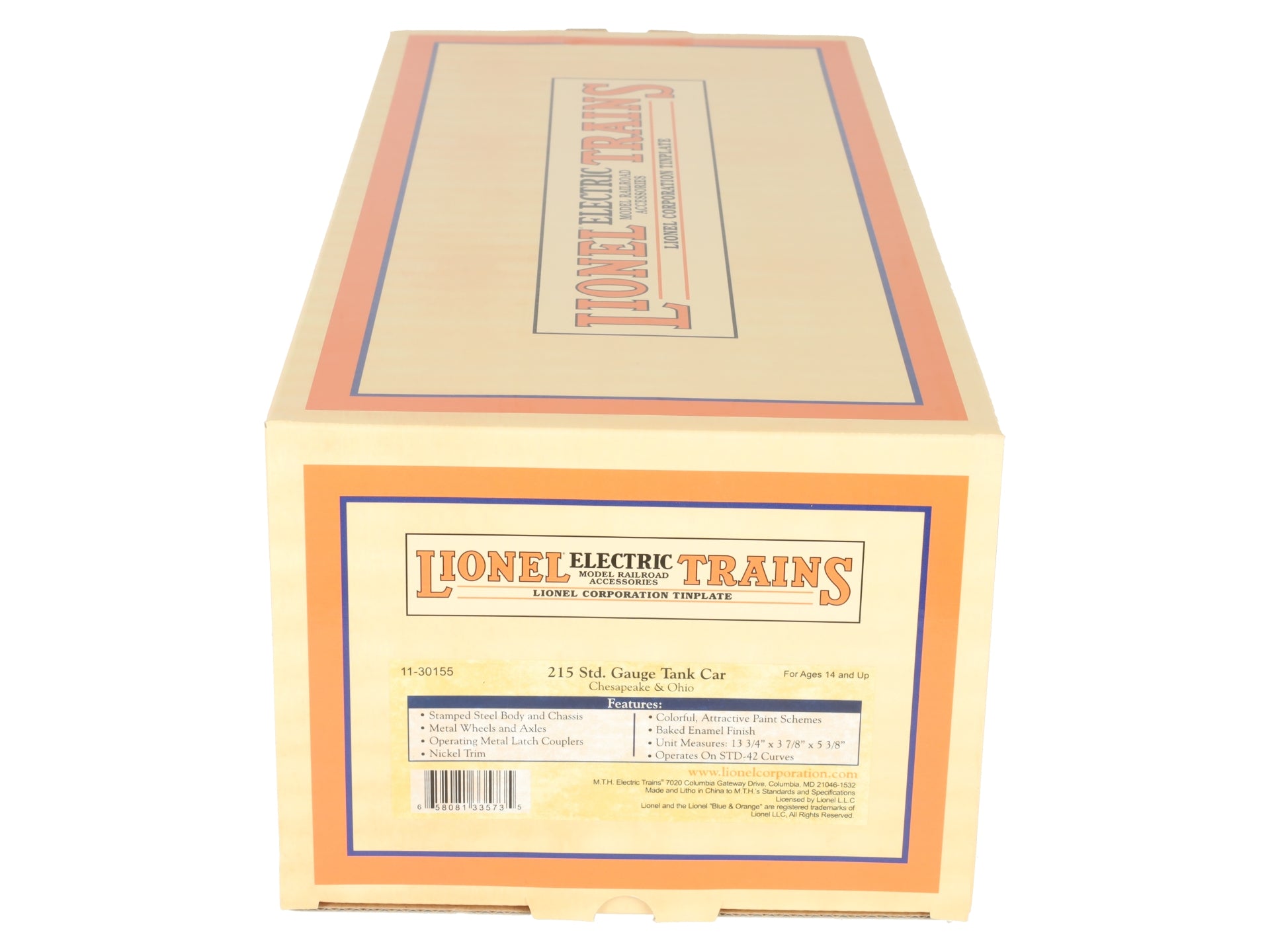 MTH 11-30155 STD Gauge Chesapeake & Ohio Tank Car LN/Box