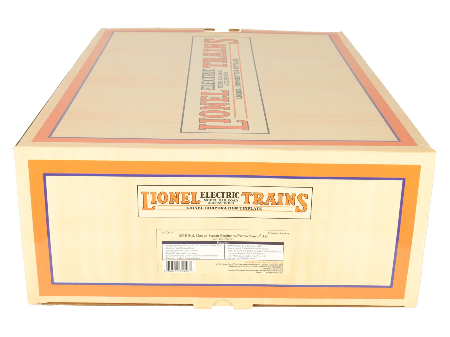 MTH 11-1034-1 Standard Gauge Lionel Two-Tone Brown 400E Steam Engine PS3 LN/Box