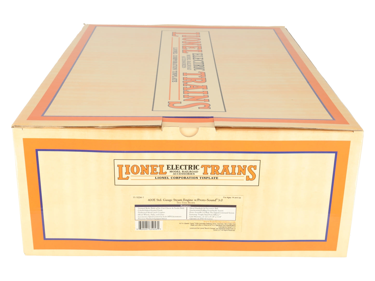 MTH 11-1034-1 Standard Gauge Lionel Two-Tone Brown 400E Steam Engine PS3 LN/Box