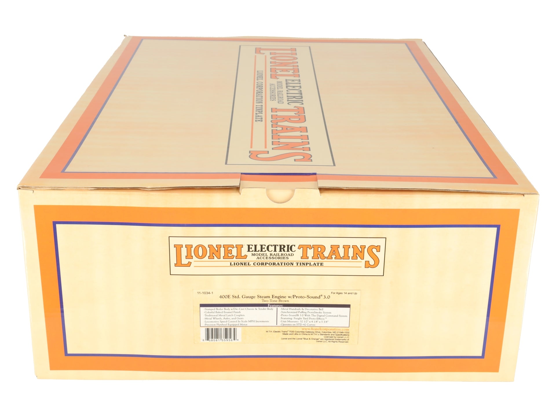 MTH 11-1034-1 Standard Gauge Lionel Two-Tone Brown 400E Steam Engine PS3 LN/Box