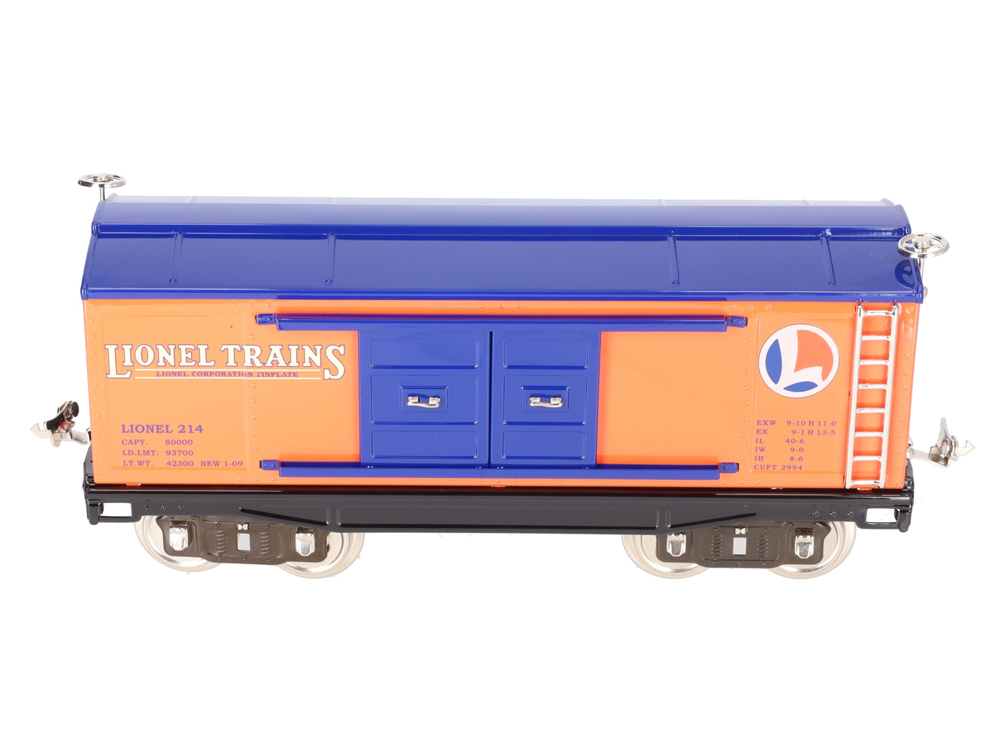 MTH 11-30049 Lionel Corporation #214 Orange/Blue Boxcar EX/Box