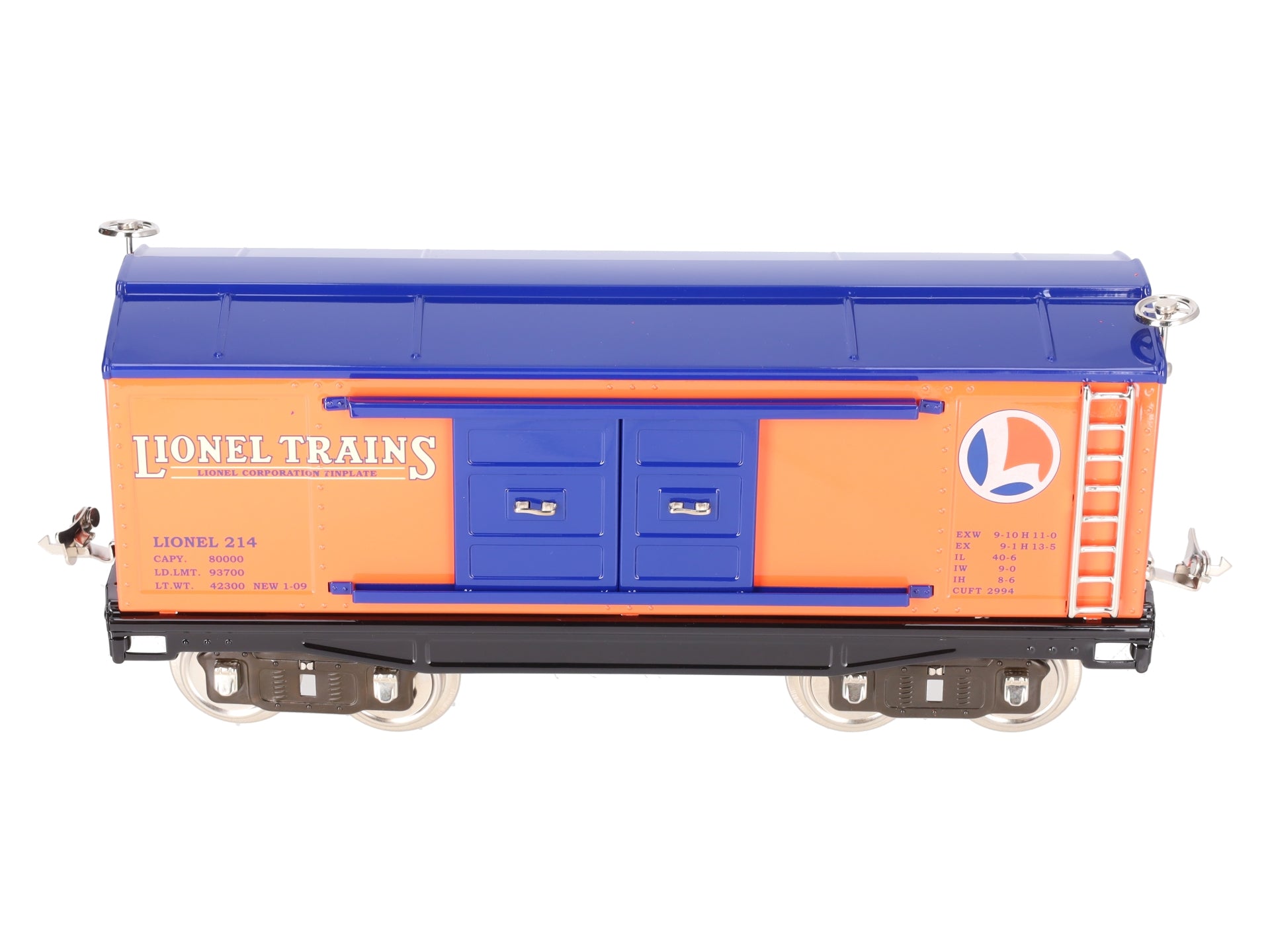 MTH 11-30049 Lionel Corporation #214 Orange/Blue Boxcar EX/Box