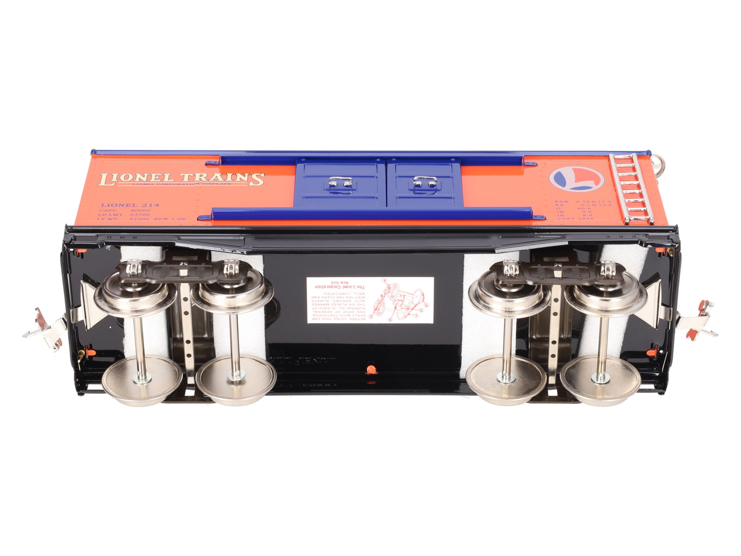 MTH 11-30049 Lionel Corporation #214 Orange/Blue Boxcar EX/Box