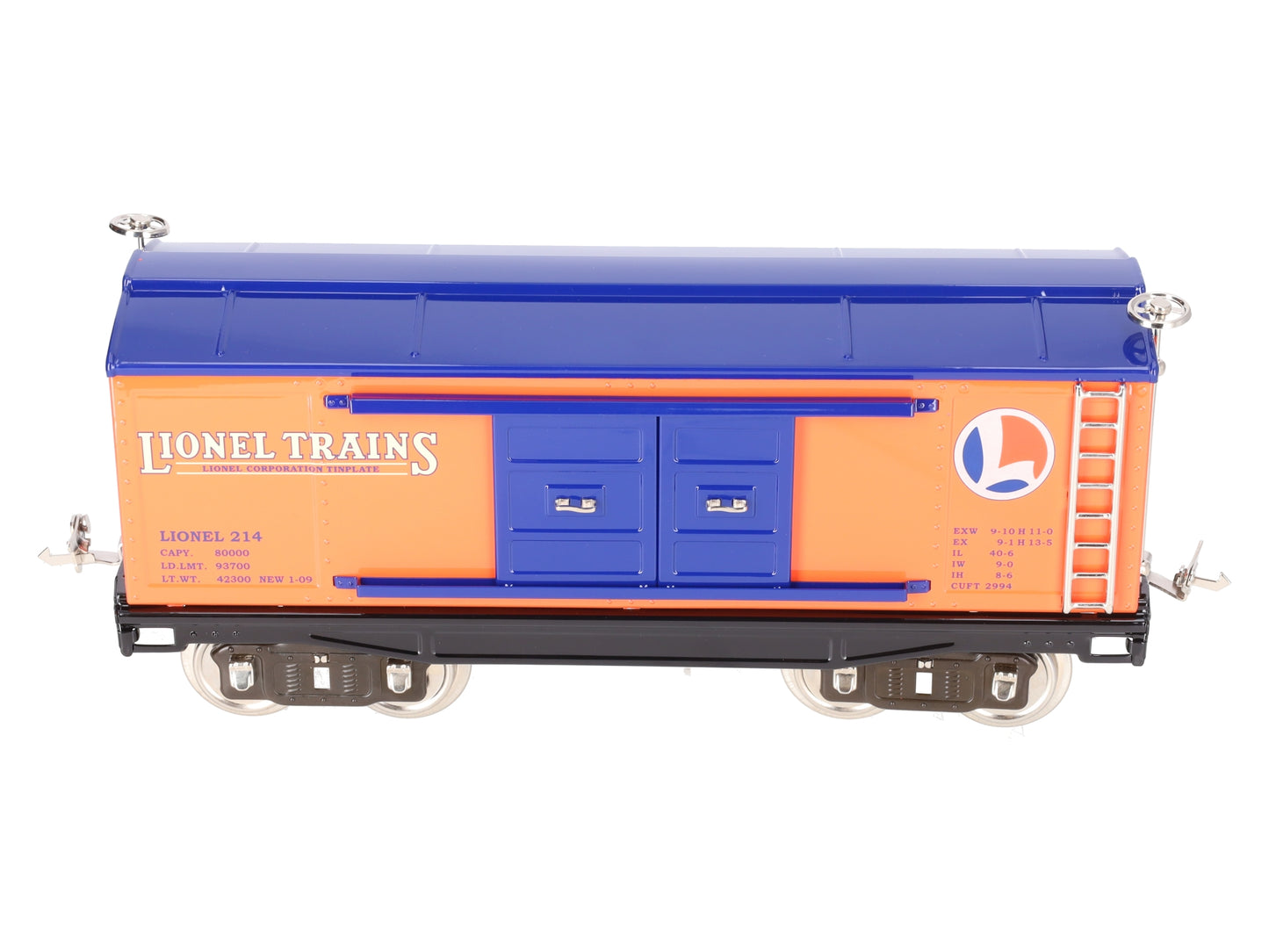 MTH 11-30049 Lionel Corporation #214 Orange/Blue Boxcar EX/Box