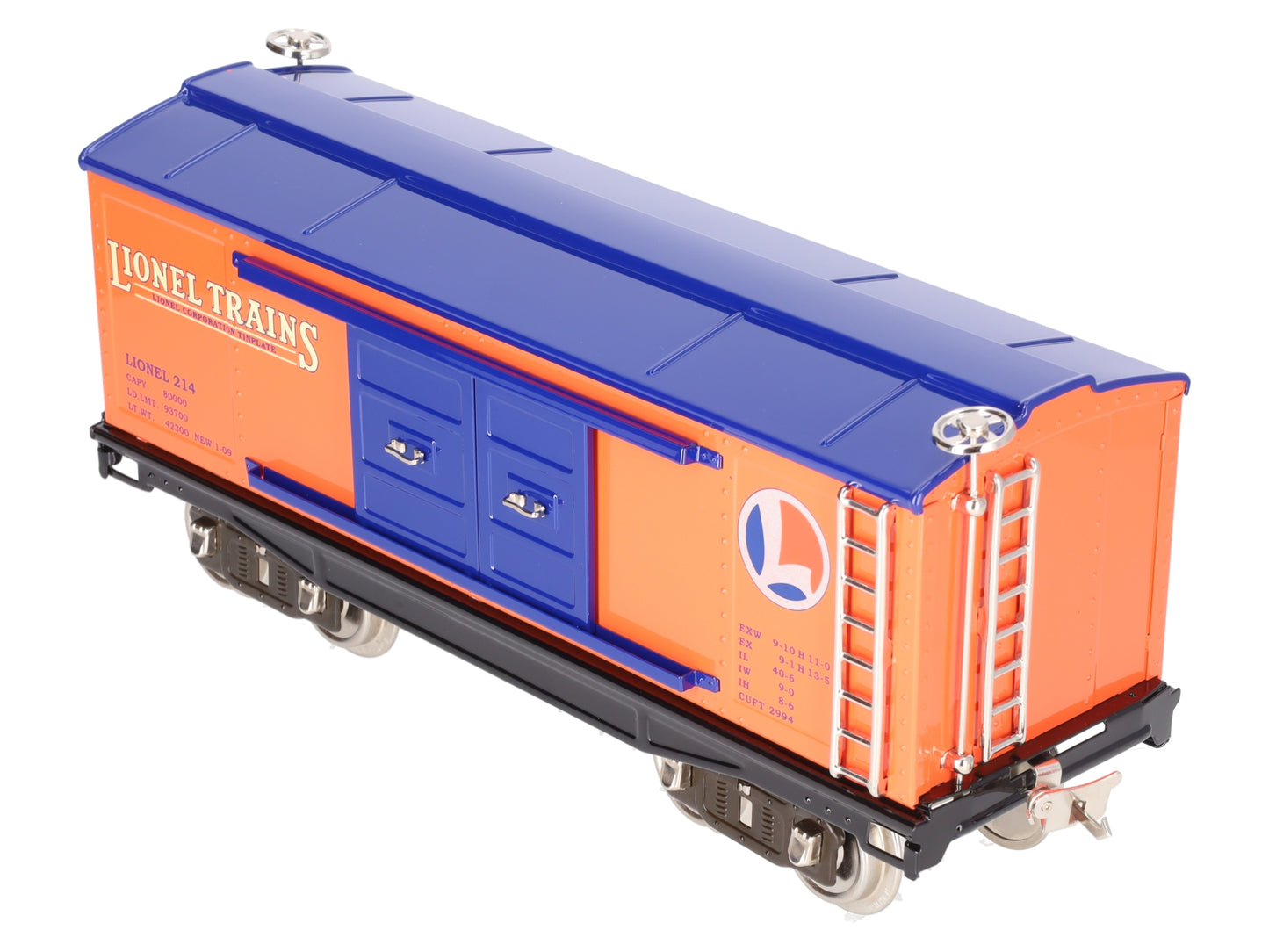MTH 11-30049 Lionel Corporation #214 Orange/Blue Boxcar EX/Box