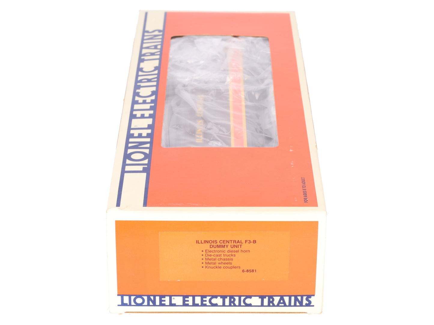Lionel 6-8581 O Gauge Illinois Central F3 Dummy B Unit Diesel Locomotive EX/Box
