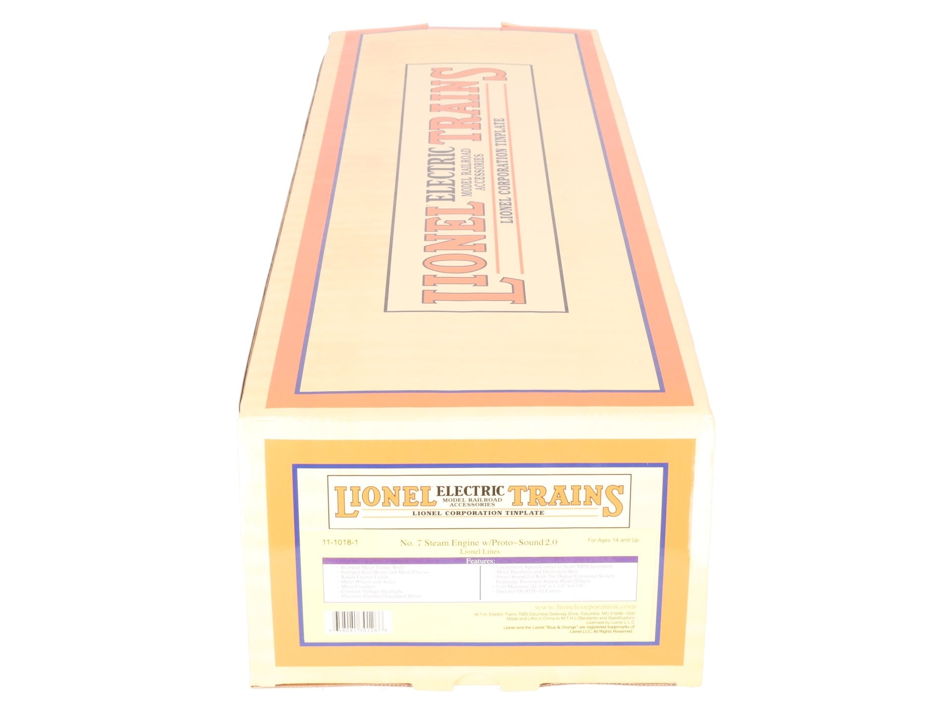 MTH 11-1018-1 STD Lionel Lines Steam Engine W/ Proto Sound 2 No.7 EX/Box