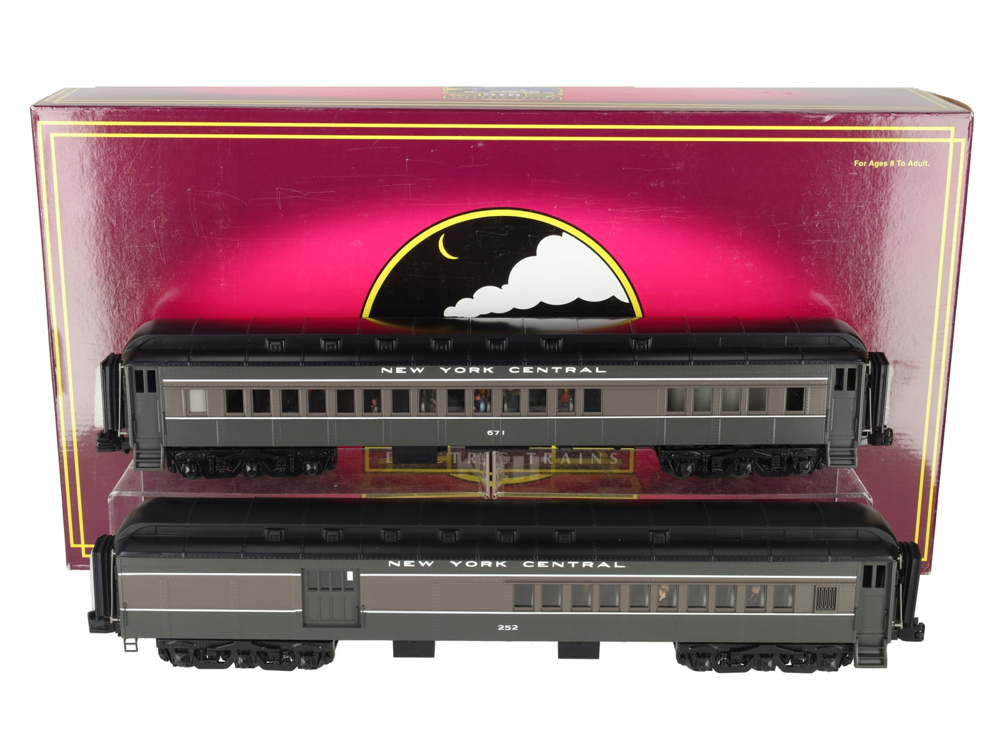 MTH 20-4195 O New York Central 70’ Madison Comb/Din Passenger Car Set (Set of 2) LN/Box