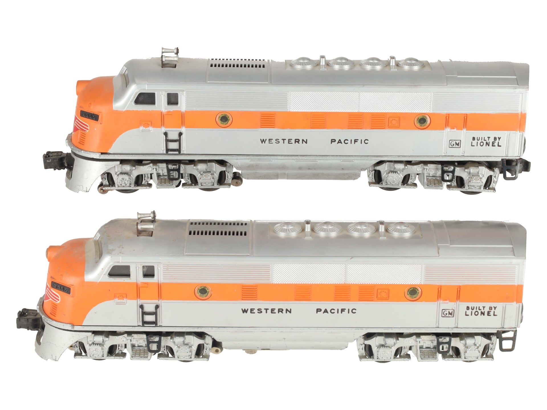 Lionel 2355 Vintage O Western Pacific F-3 AA Diesel Locomotives VG