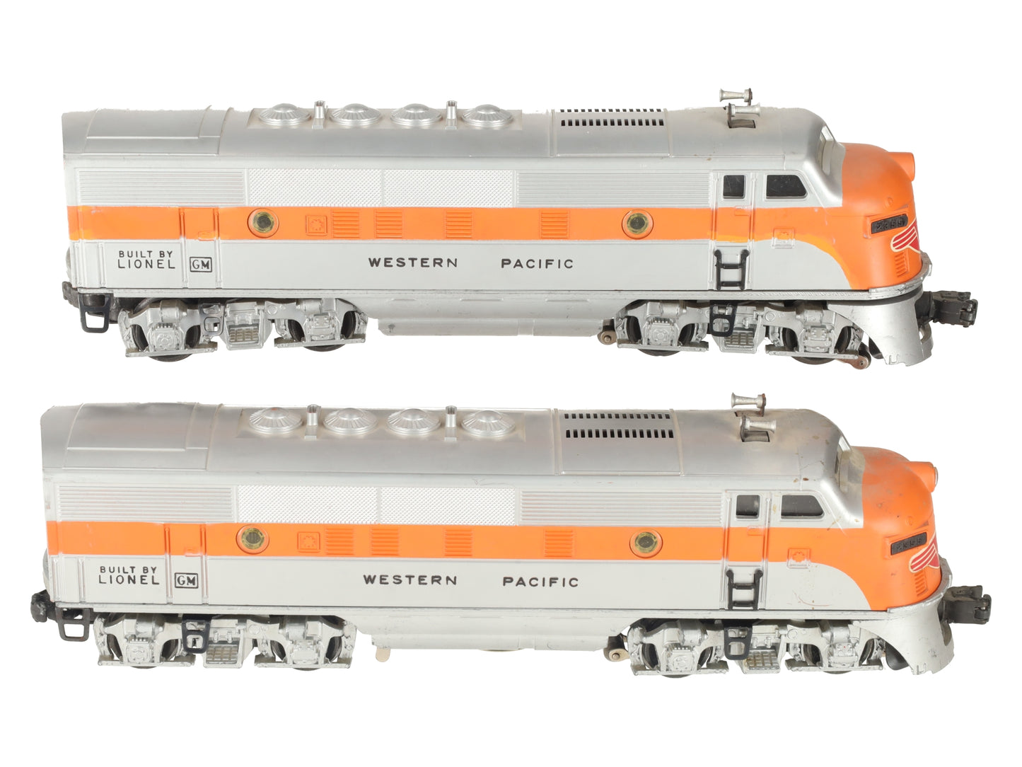 Lionel 2355 Vintage O Western Pacific F-3 AA Diesel Locomotives VG