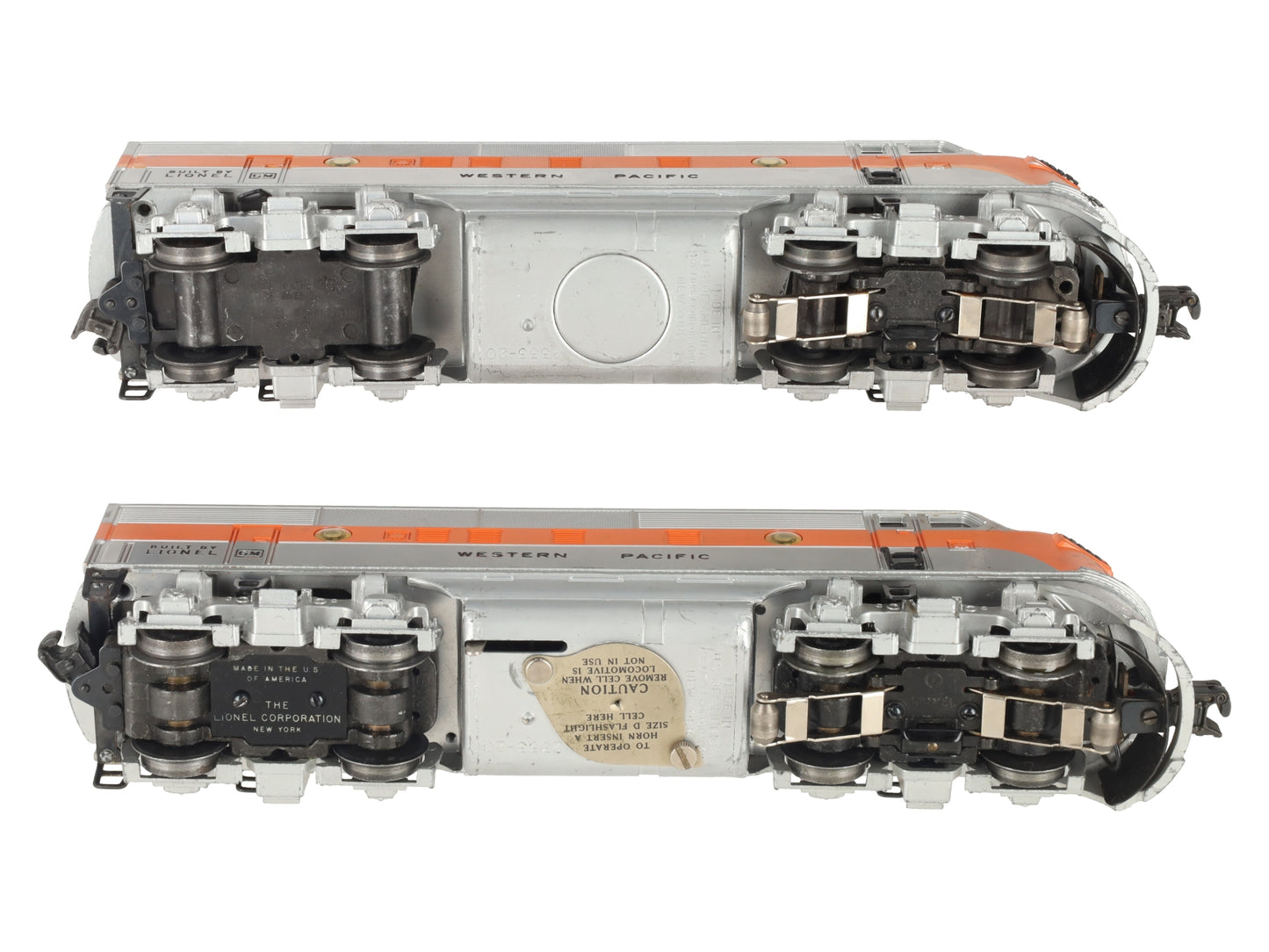 Lionel 2355 Vintage O Western Pacific F-3 AA Diesel Locomotives VG