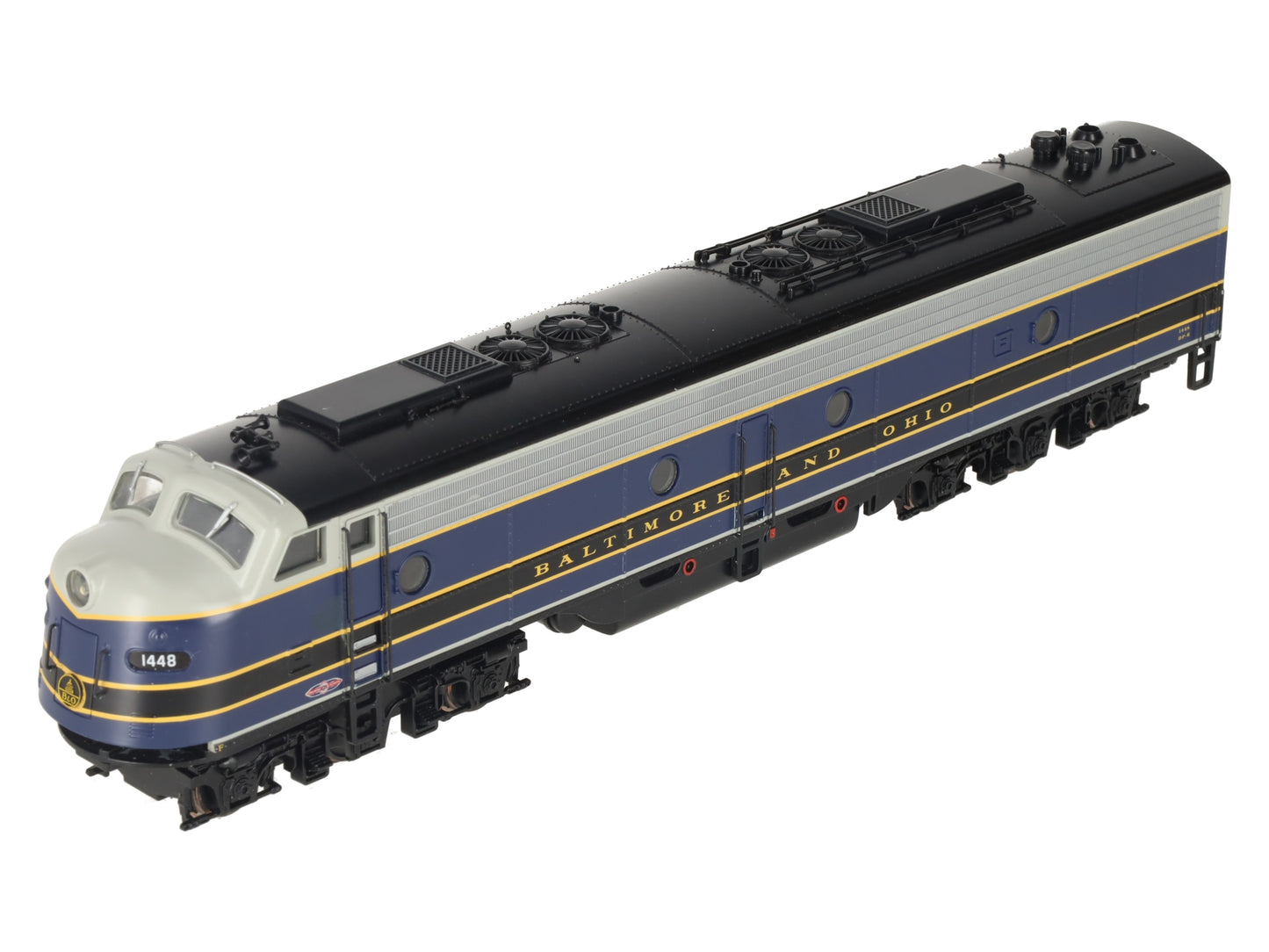 American Models 1148 EMD E8 S Hi-Rail Baltimore and Ohio Diesel Locomotive #1448 VG/Box