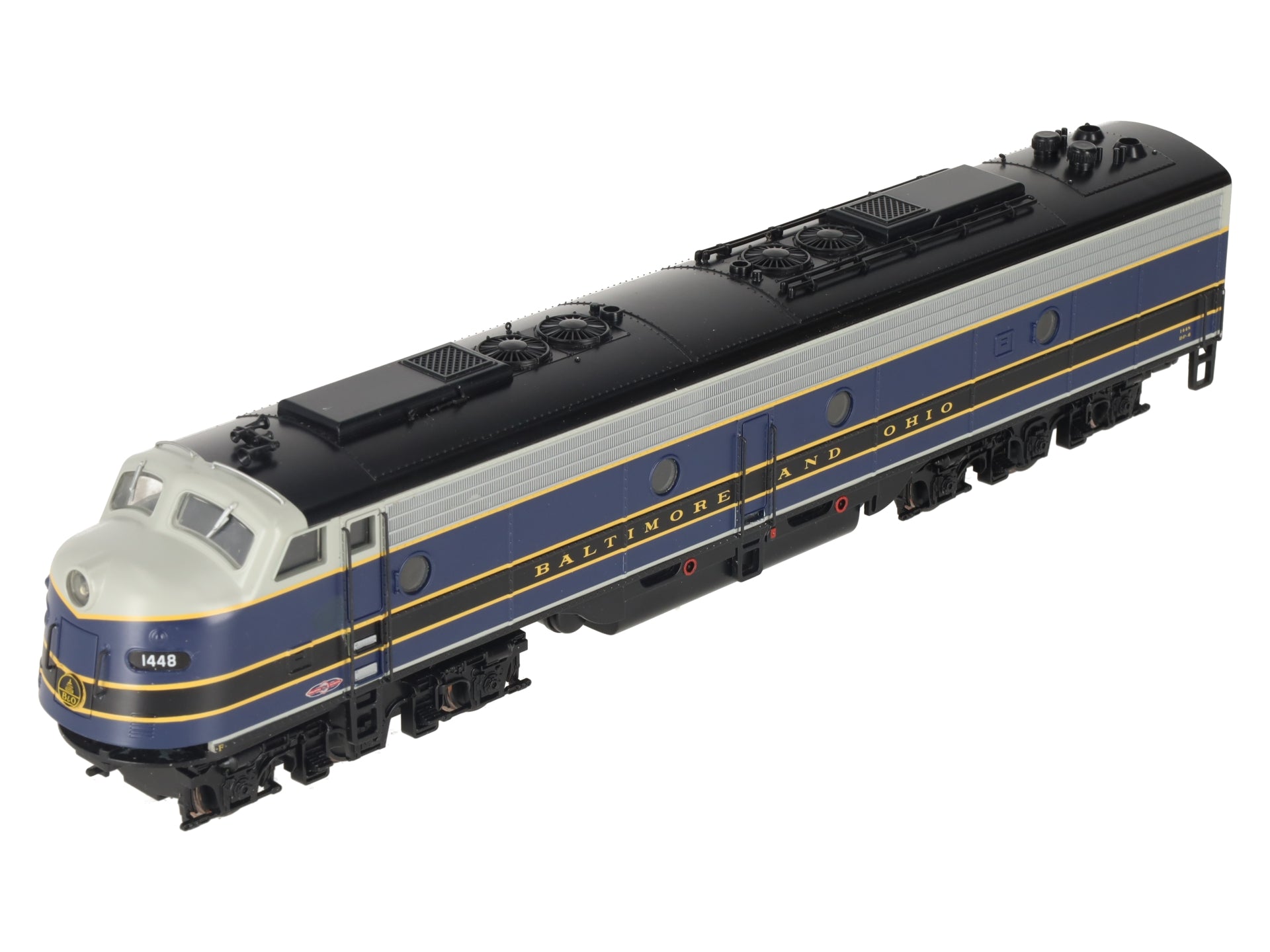American Models 1148 EMD E8 S Hi-Rail Baltimore and Ohio Diesel Locomotive #1448 VG/Box