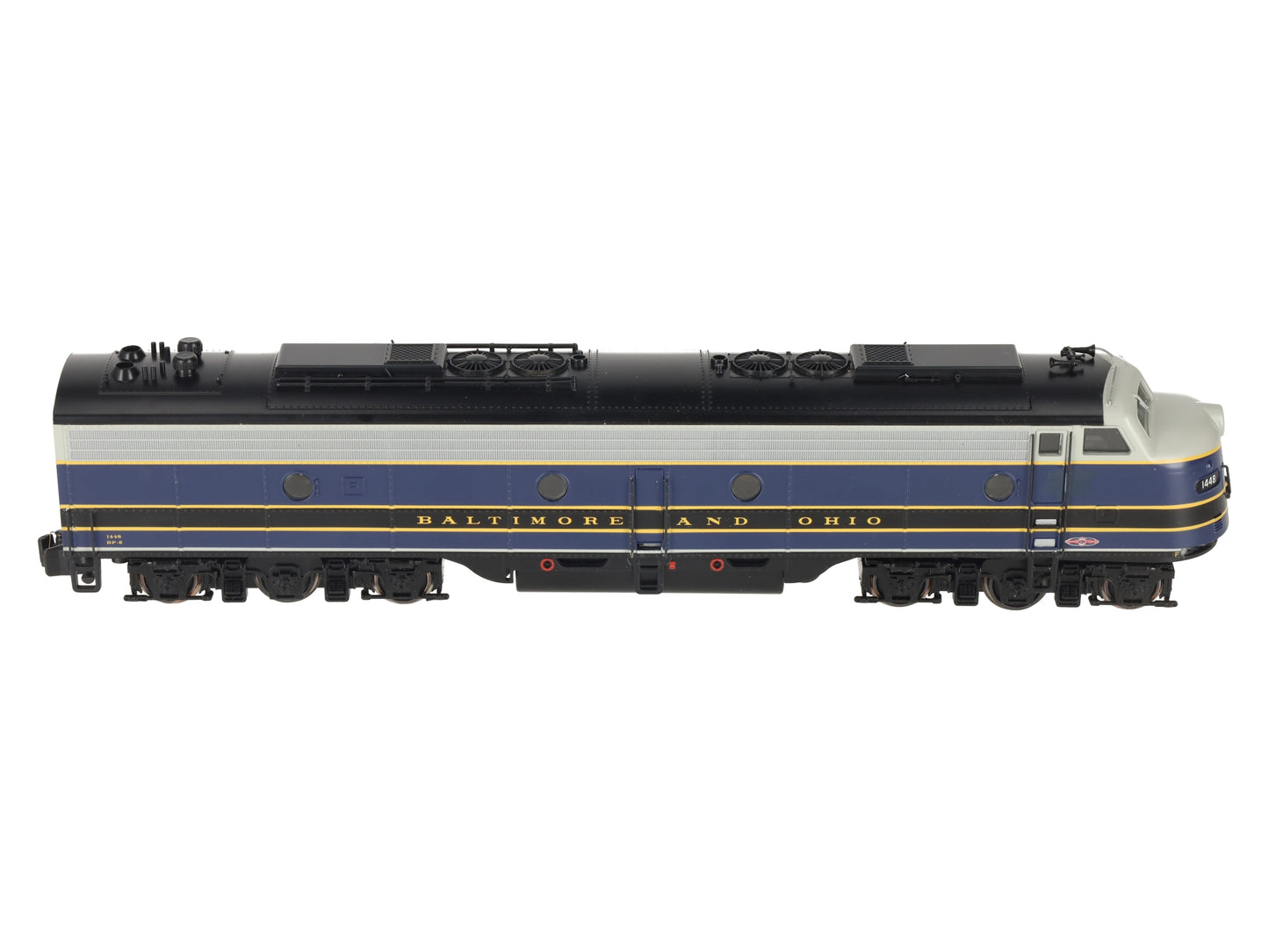 American Models 1148 EMD E8 S Hi-Rail Baltimore and Ohio Diesel Locomotive #1448 VG/Box