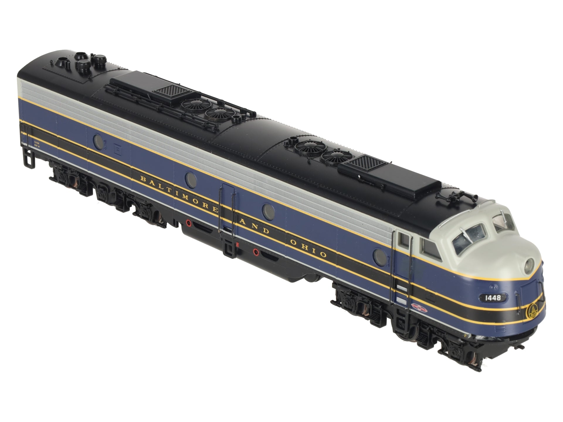 American Models 1148 EMD E8 S Hi-Rail Baltimore and Ohio Diesel Locomotive #1448 VG/Box