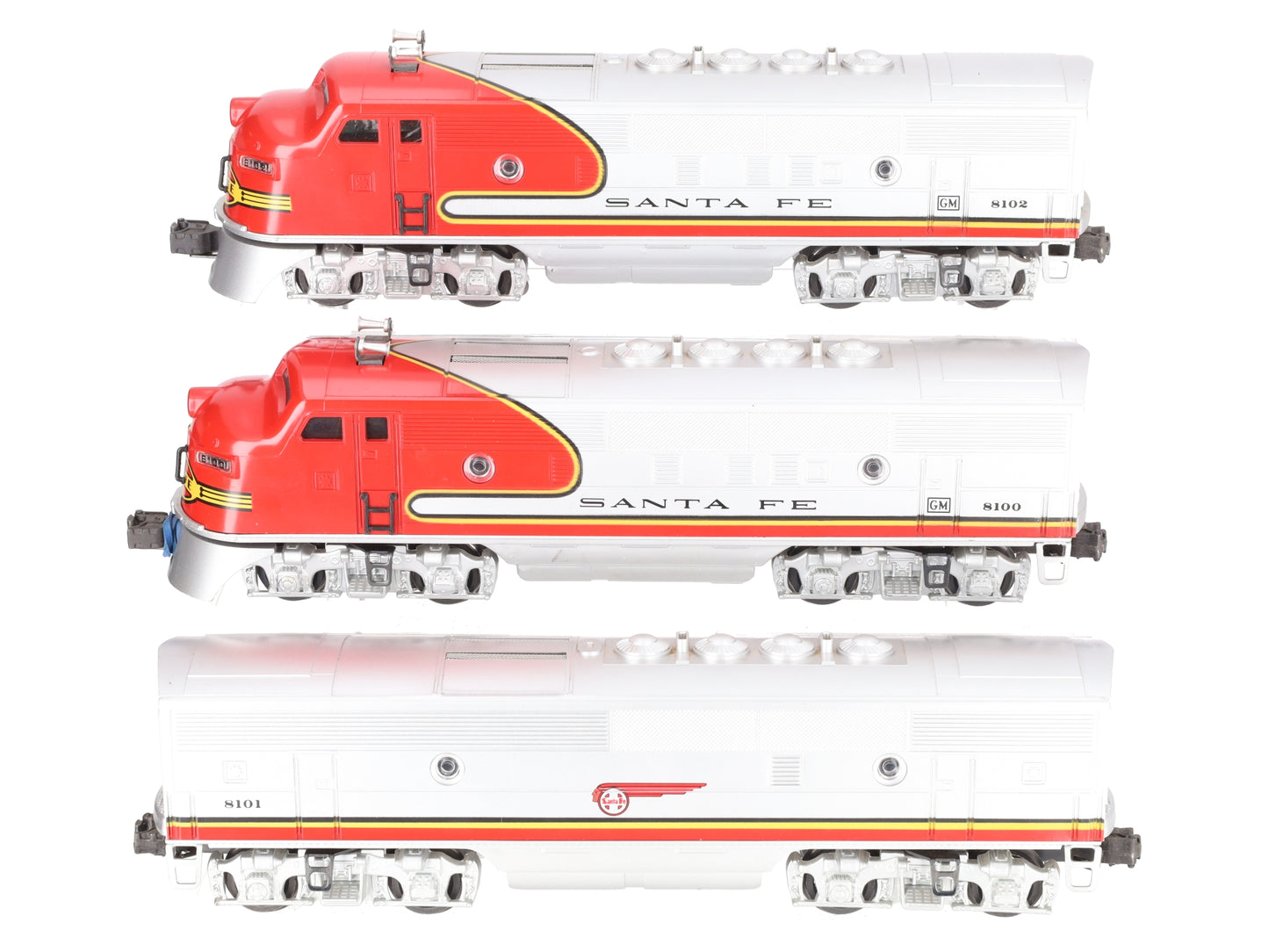 Lionel 6-11711 O Santa Fe F-3 ABA Diesel Locomotive Set #8100/8100/8102 with RS EX/Box