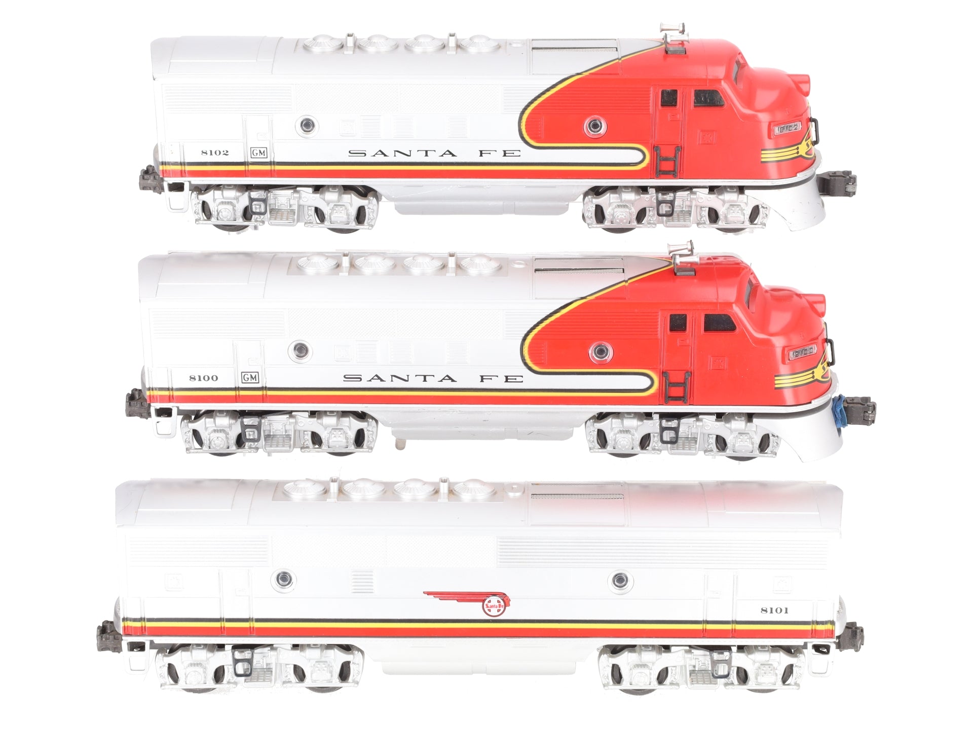 Lionel 6-11711 O Santa Fe F-3 ABA Diesel Locomotive Set #8100/8100/8102 with RS EX/Box