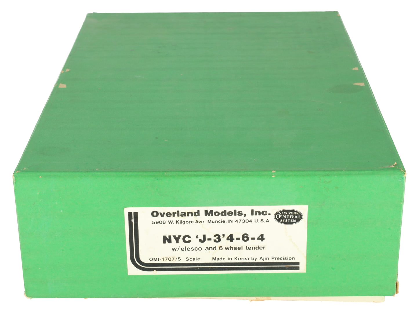 Overland OMI-1707 J-3 S Scale Brass New York Central Locomotive & Tender EX/Box