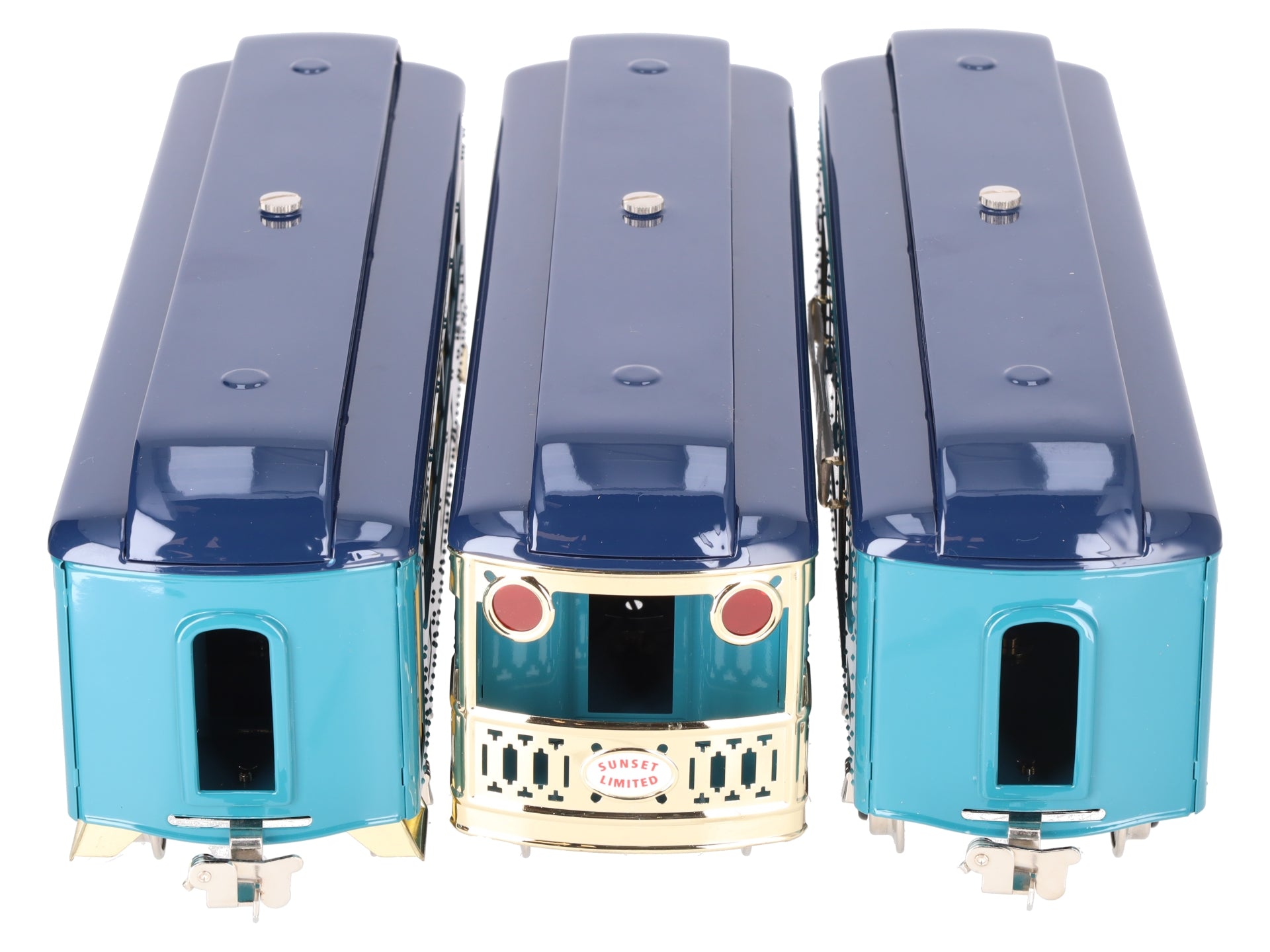 MTH 10-5075 Std. Gauge Two-Tone Blue 300 Series Passenger Car Set (Set of 3)