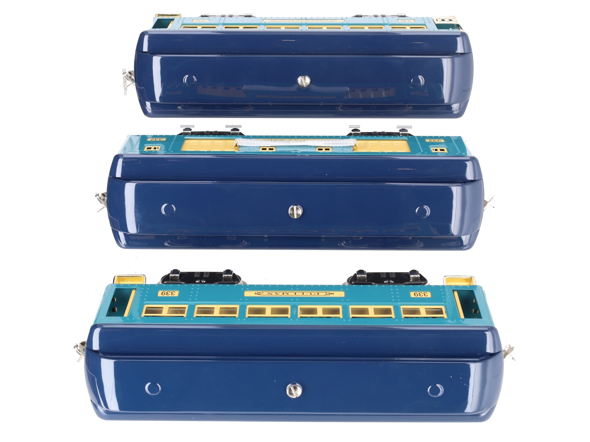 MTH 10-5075 Std. Gauge Two-Tone Blue 300 Series Passenger Car Set (Set of 3)
