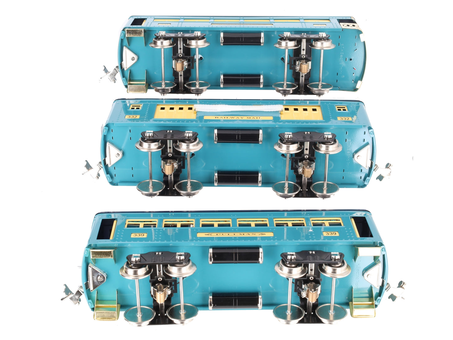 MTH 10-5075 Std. Gauge Two-Tone Blue 300 Series Passenger Car Set (Set of 3)