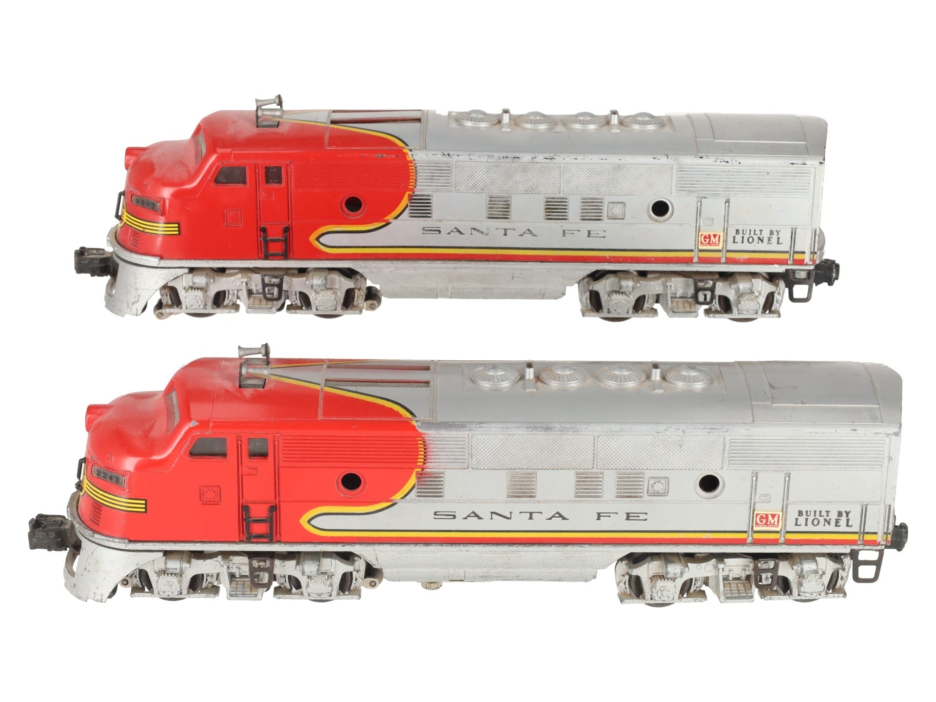 Lionel 2343 Vintage O Santa Fe F3 AA Diesel Locomotive Set VG